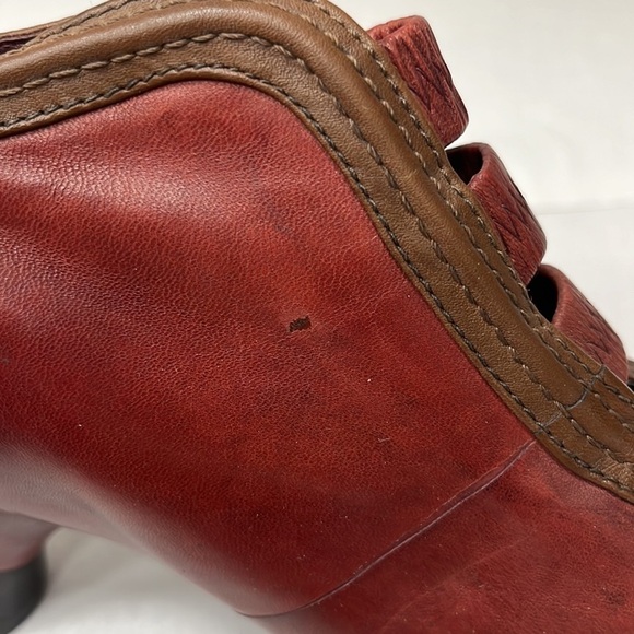 Everybody by BZ Moda Red‎ Leather Heeled Booties Art to Wear Comfort Shoes EU 41 - Picture 6 of 12